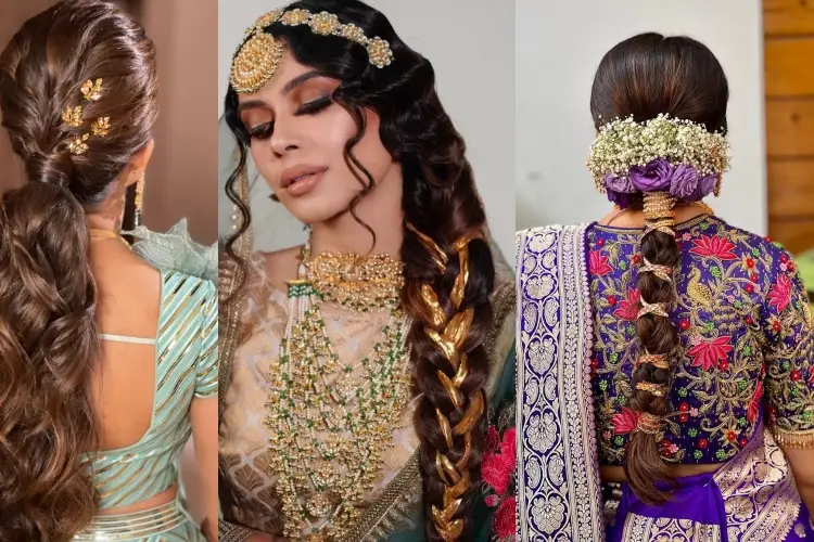 15 indian bridal hairstyle flowers | Image