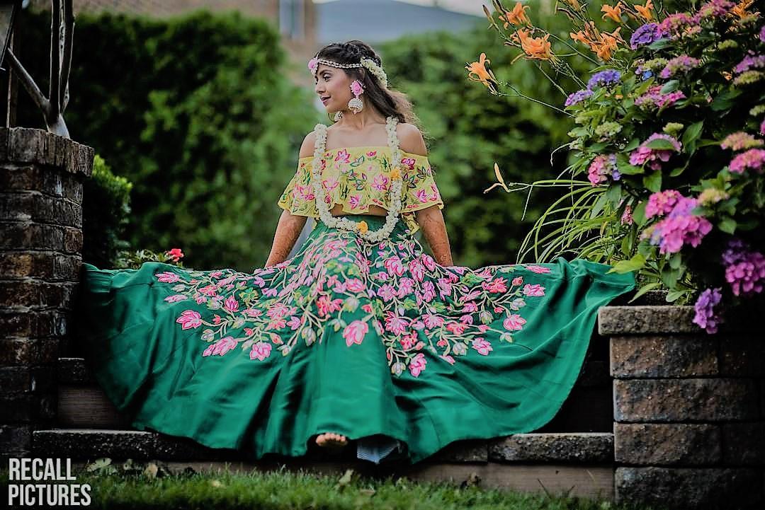 Long floral skirt designer best sale