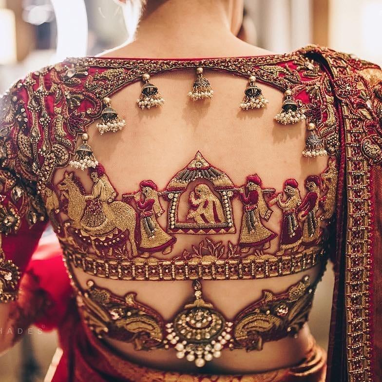 7 Front & Back Cutwork Blouse Designs for Modern Brides