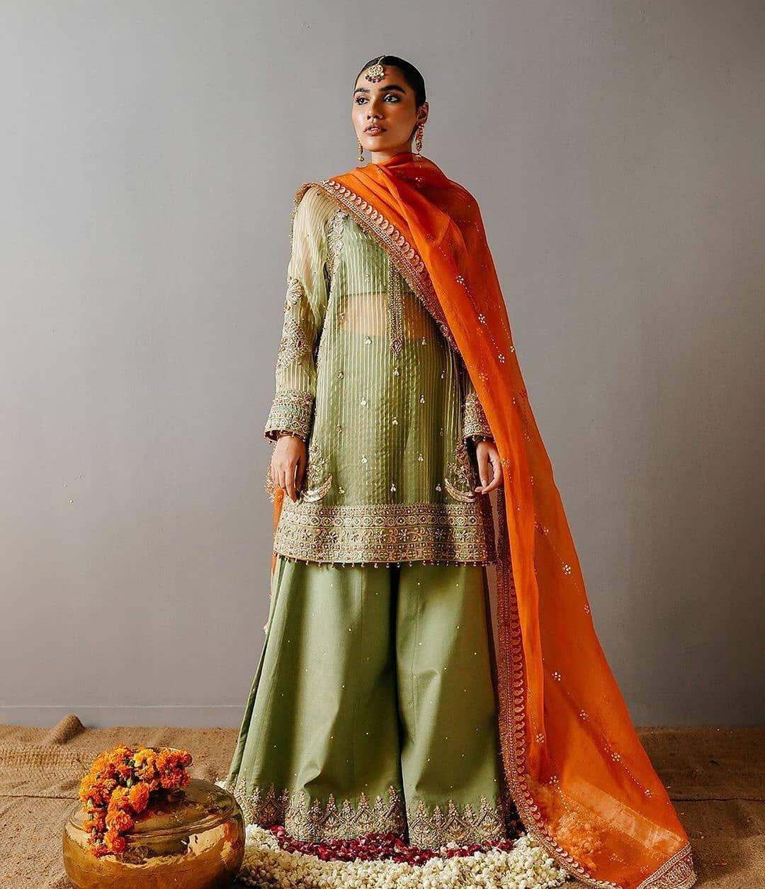Latest Multi Shaded Bridal Mehndi Winter Suits For Pakistani & Indian Women  | Dailyinfotainment