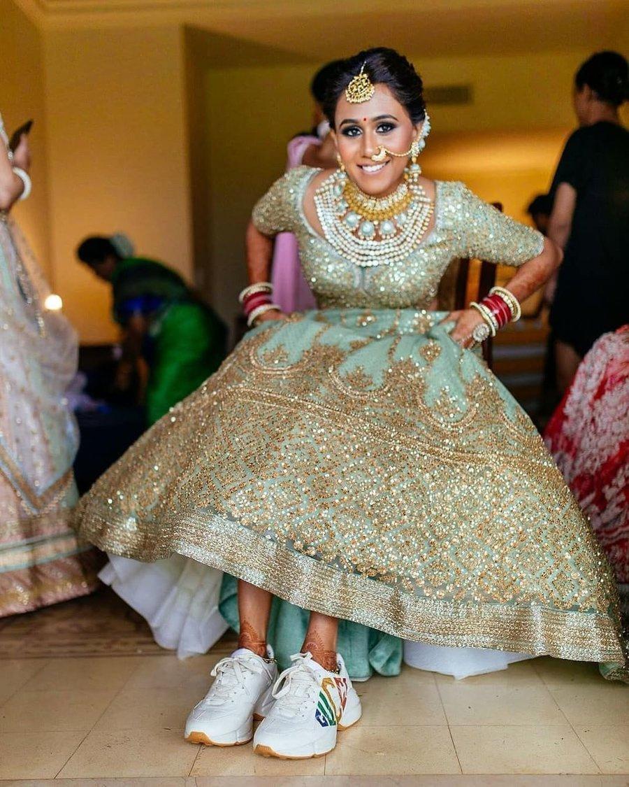 Alaya slays as modern bride in her mom's lehenga - Rediff.com