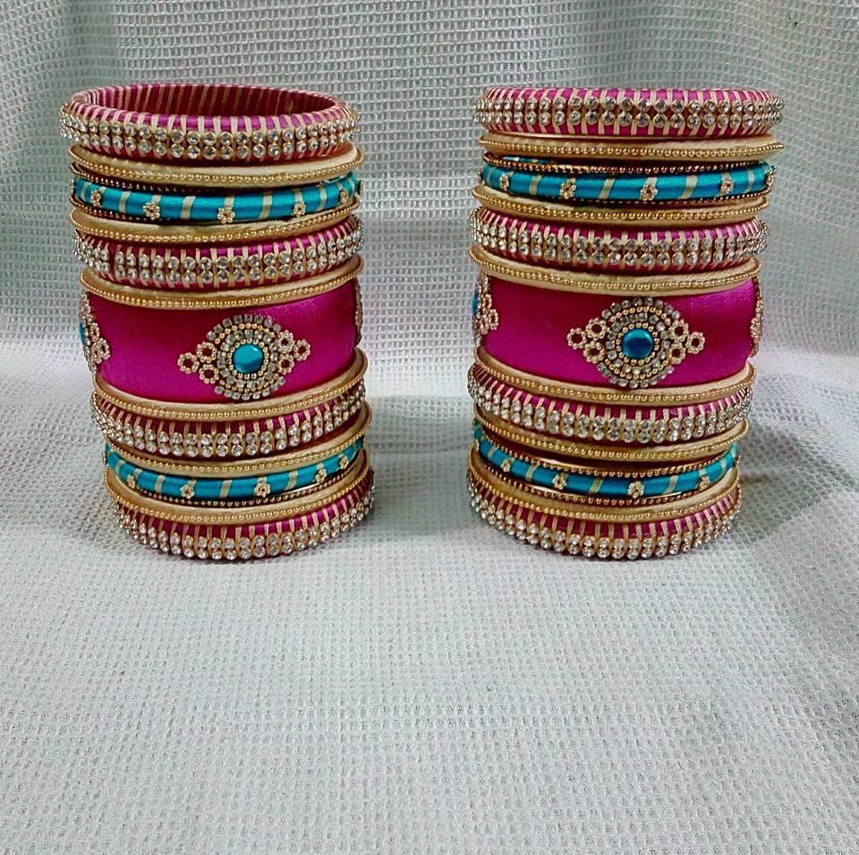 silk thread side bangles