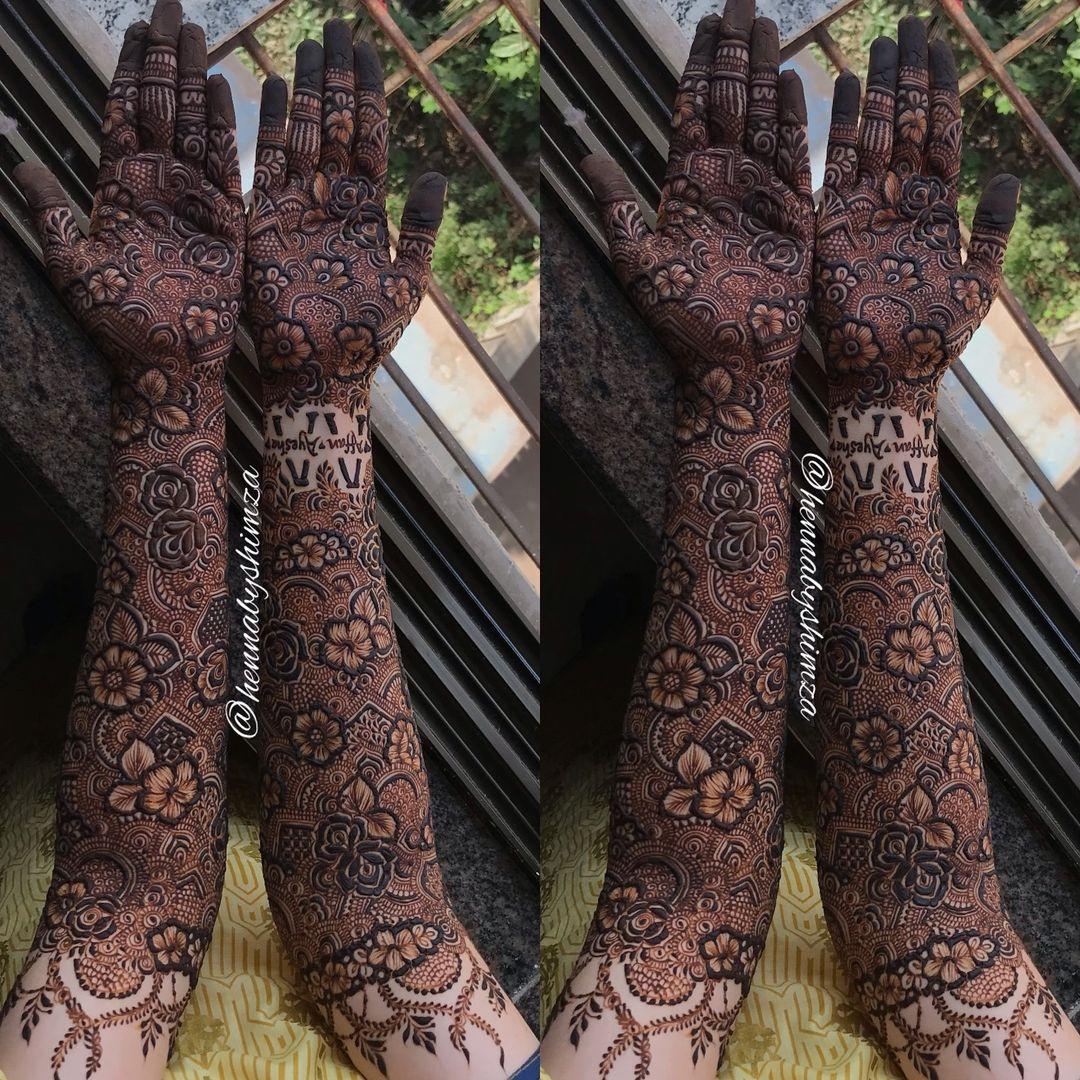 Simple Mehndi Design With Husband Name