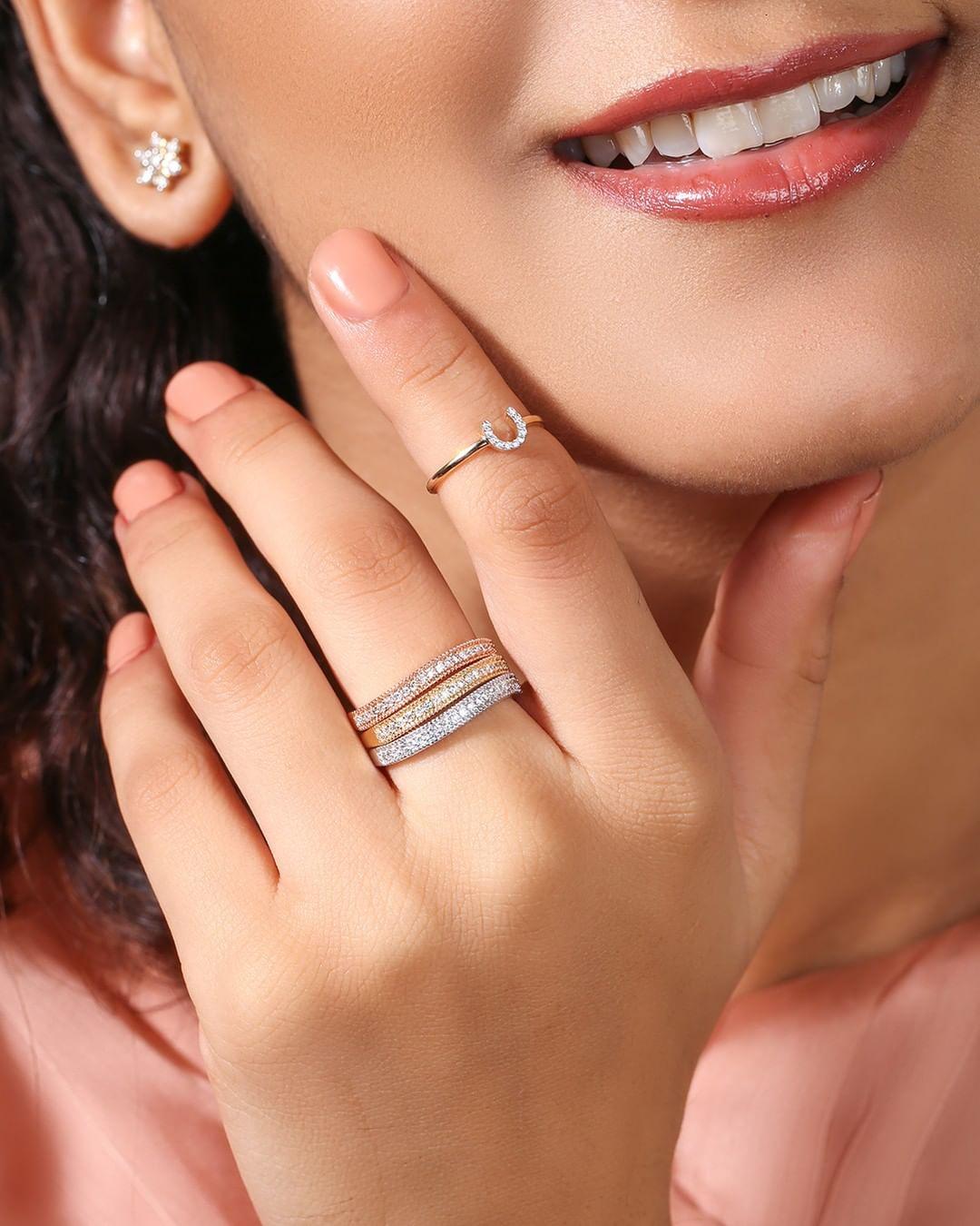 Diamond hot sale midi rings