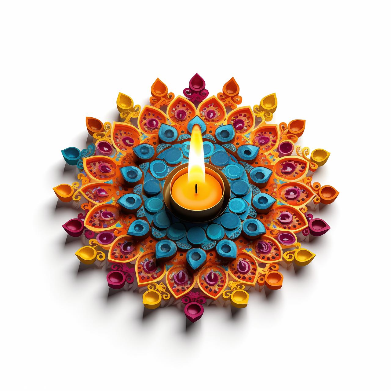 Candle Diya Stand Flower Decoration Diwali Ideas