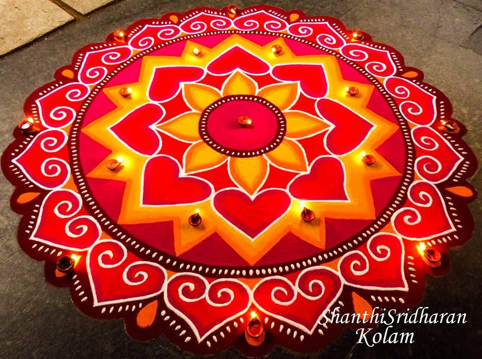 Simple Rangoli for Diwali with Mandala 