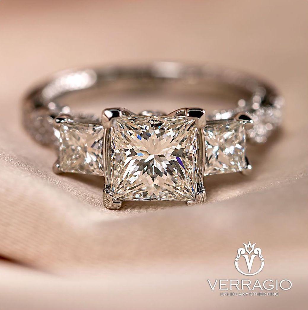 Princess cut Cathedral Engagement Ring with Scroll Accents - enr125-pr -  MoissaniteCo.com