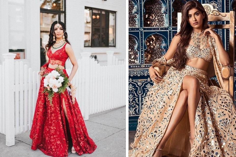 Thigh-high Slit Lehenga Designs to Steal the Show