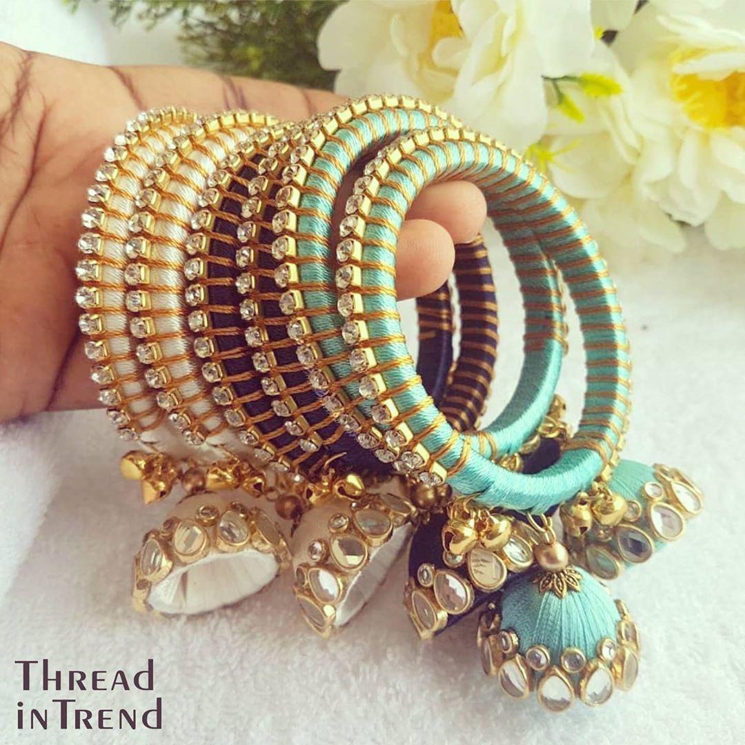 New design of hot sale silk thread bangles