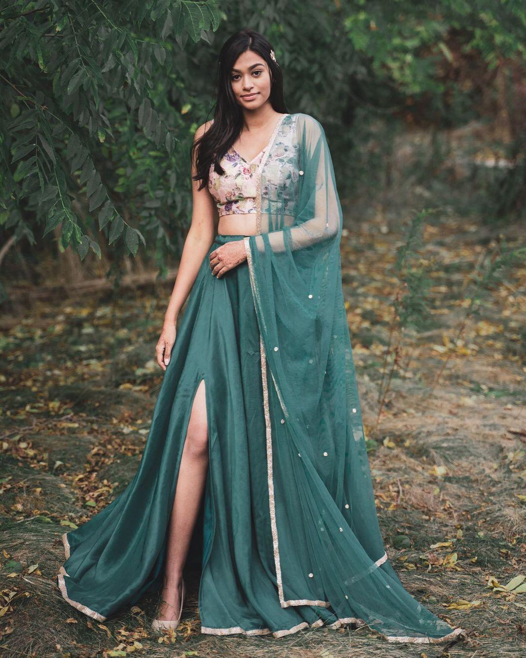 Front Slit Lehenga with Blouse and Dupatta – FUELTHESTORE