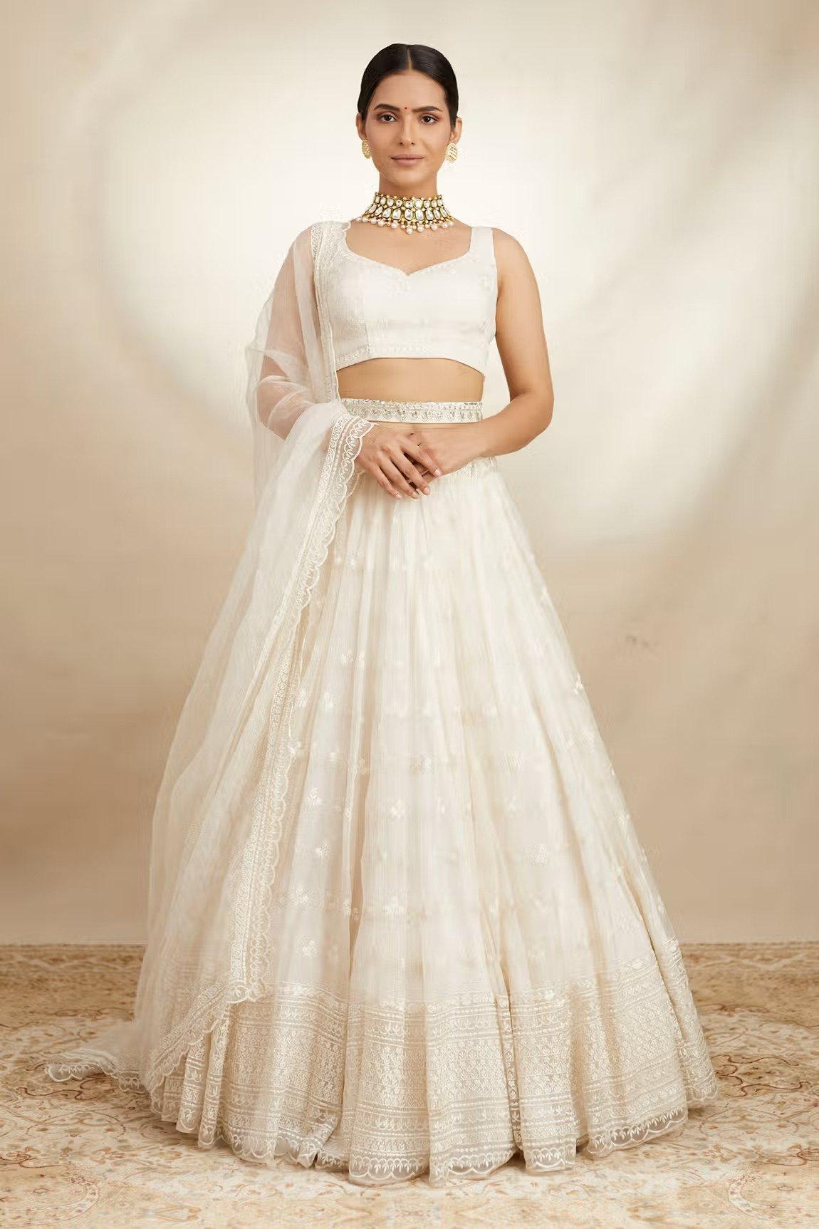 Buy Traditional Wear White Lehenga Choli Online At Zeel Clothing