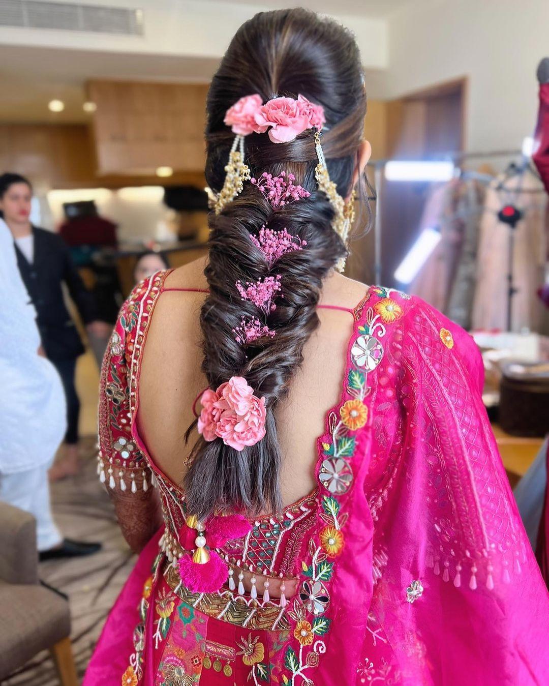 Wedding hair trial run - side braid - YouTube
