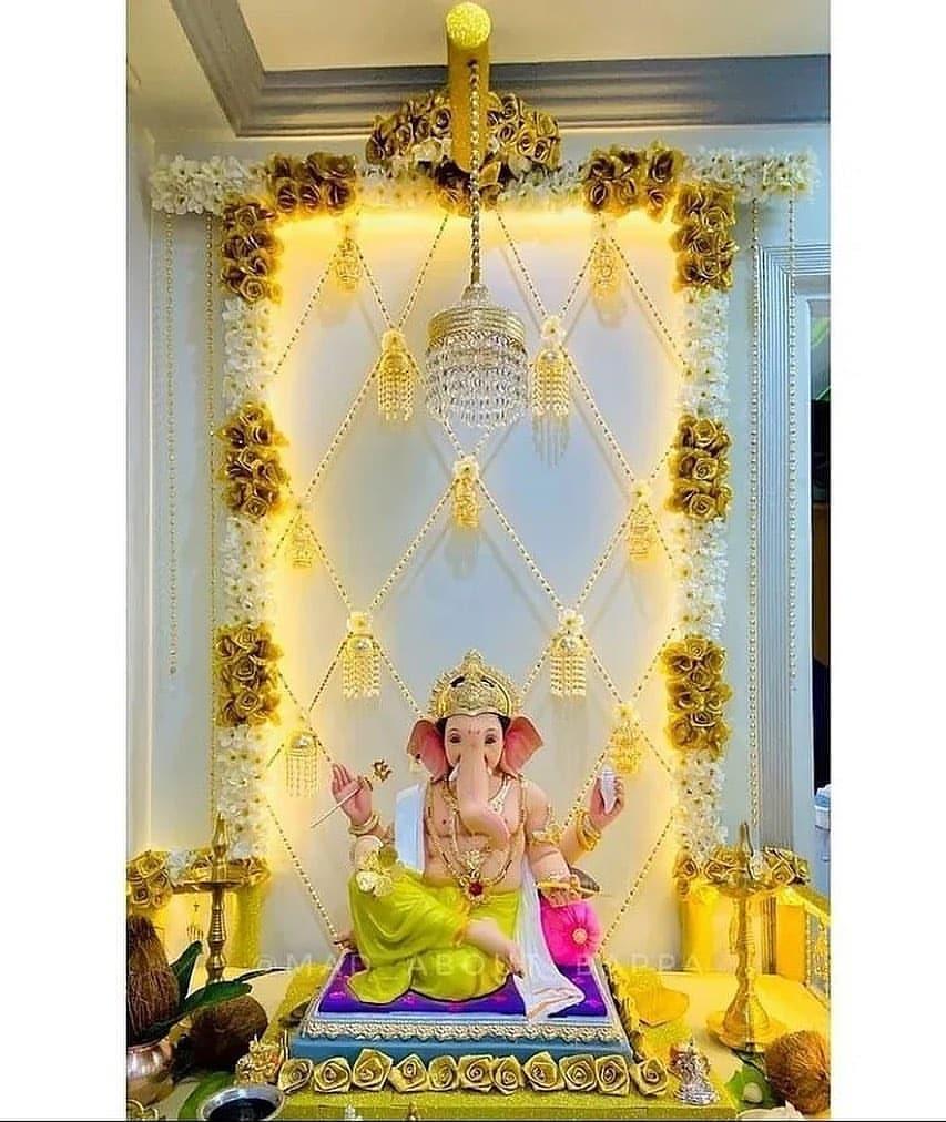 ganpati decoration with bangles