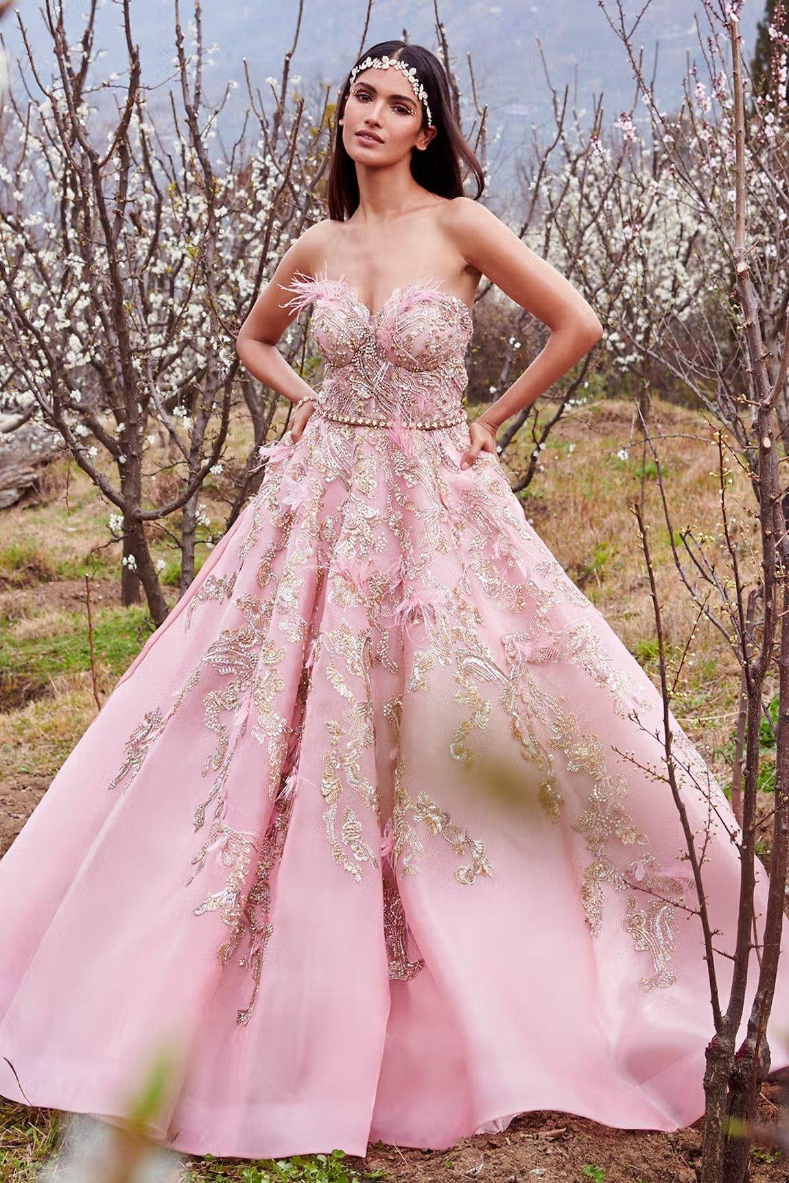 The Best Blush Wedding Dresses - Pretty Happy Love - Wedding Blog | Essense  Designs Wedding Dresses