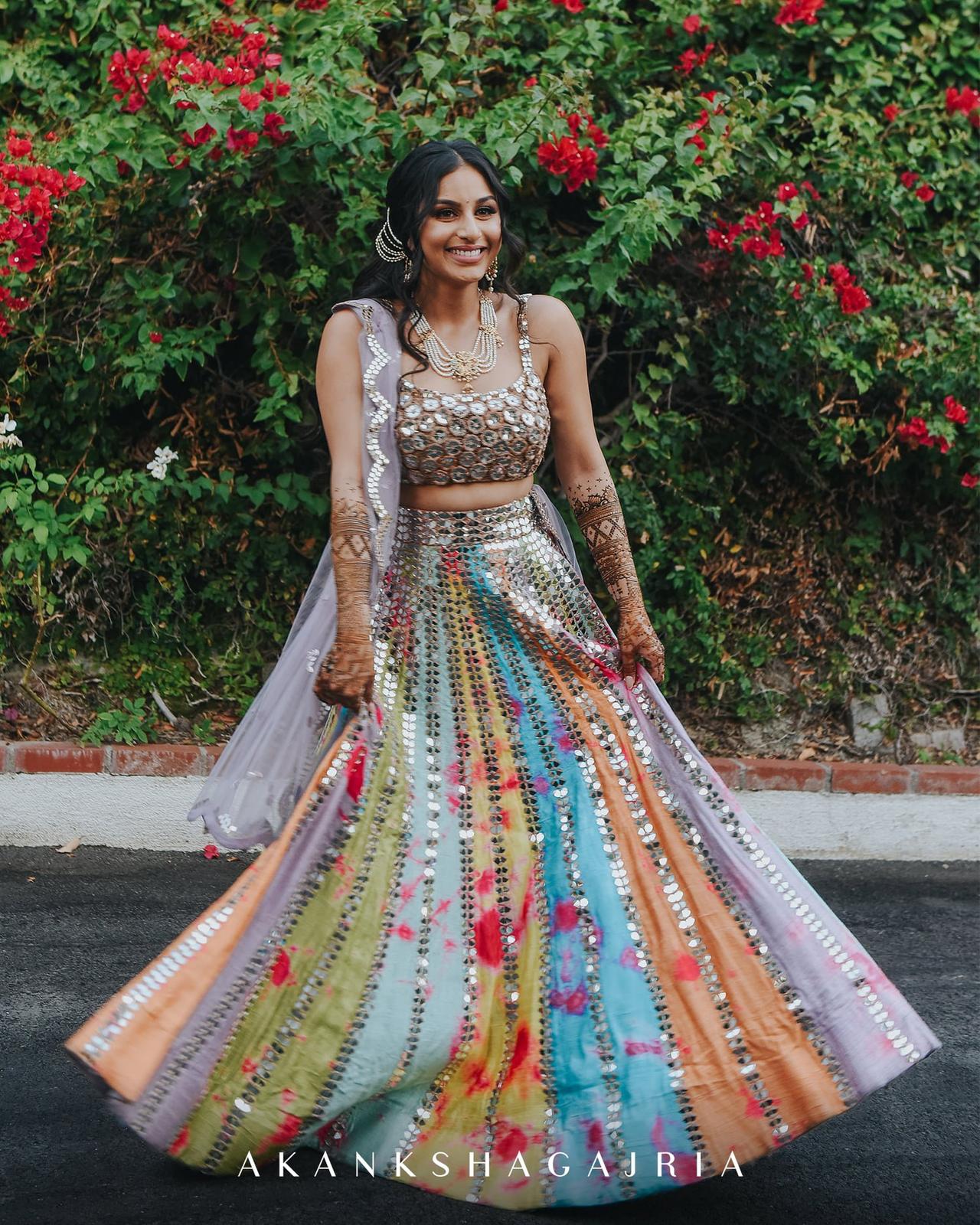 10 Sparking Mirror Work Lehengas that will Satisfy your flashy Soul Weddingwire