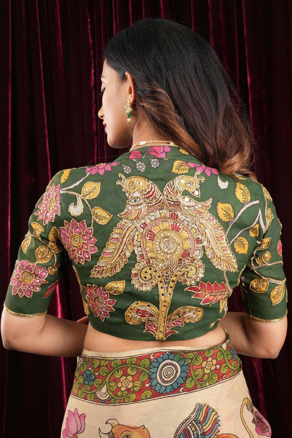 Stitched Chanderi Kalamkari Ɓlouse