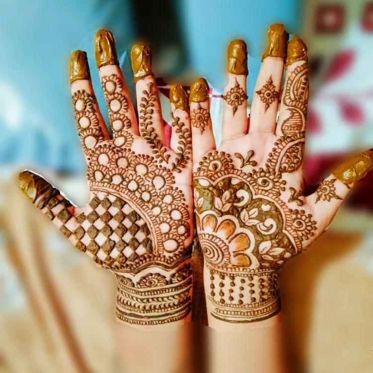 henna full hand mehndi design