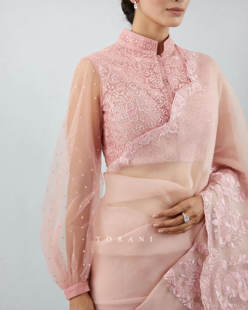 Buy Peach Lehenga Raw Silk Embroidered Dori High Neck Floral Set For Women  by Nikita Vishakha Online at Aza Fashions.