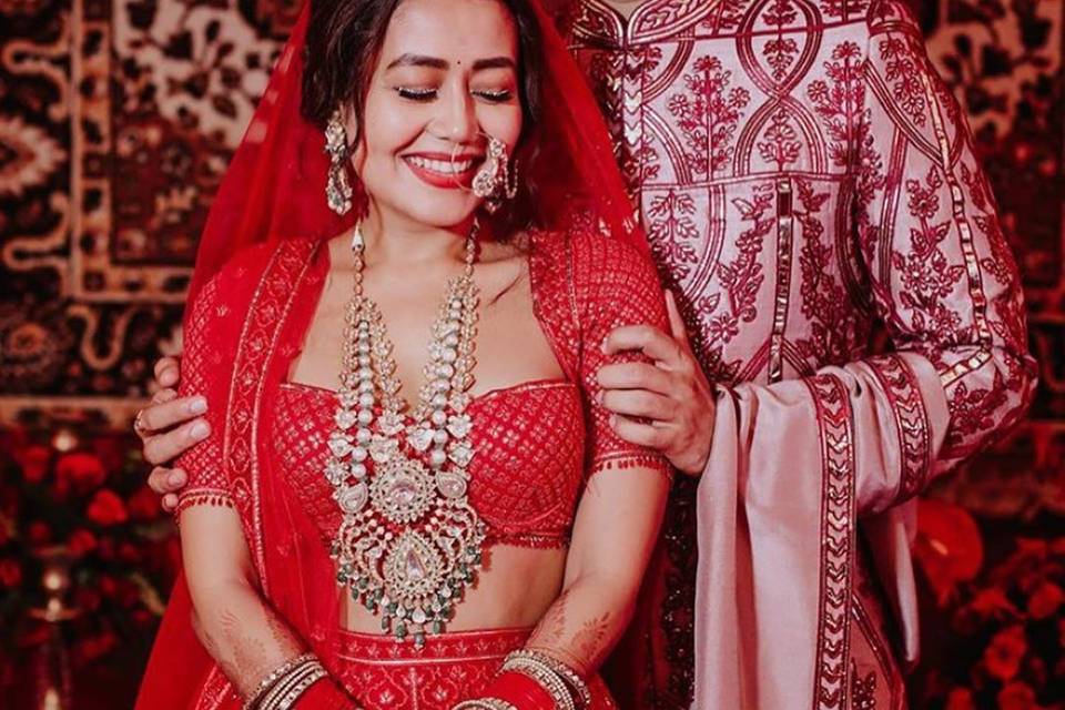 Neha Kakkar Tied the Knot With Singer Beau Rohanpreet in a Breathtaking Red Lehenga