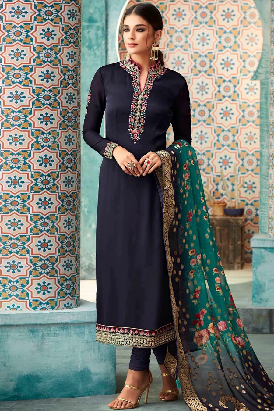 Buy Beige Banarasi Silk Womens Salwar Suit (NWS-6345) Online