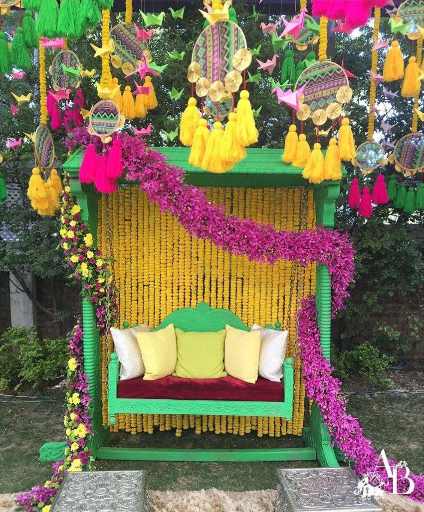 Buy Brij Sugandha Janmashtami Laddu Gopal Sai Baba and Rama Home Mandir  Decoration Medium Size Velvet Swing/Jhula from Vrindavan by The Kanha  Store, Lord Krishna Size 0 or 1 Online at Low