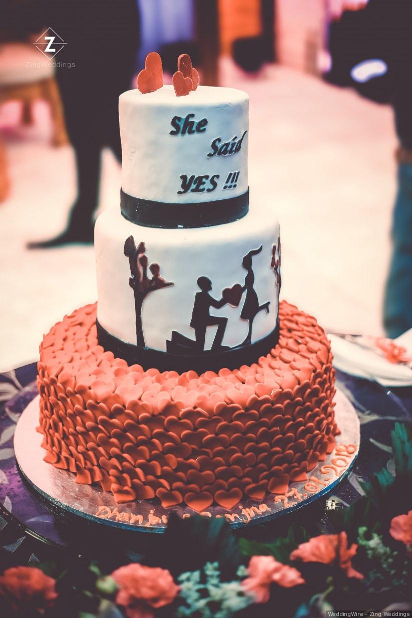 Black Shit Jut Got Real Engagement Cake Topper