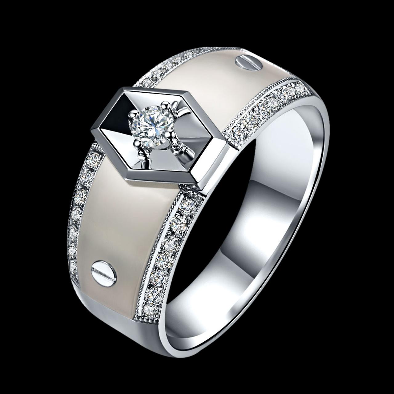 Buy Geometric Diamond Ring For Men Online-vachngandaiphat.com.vn