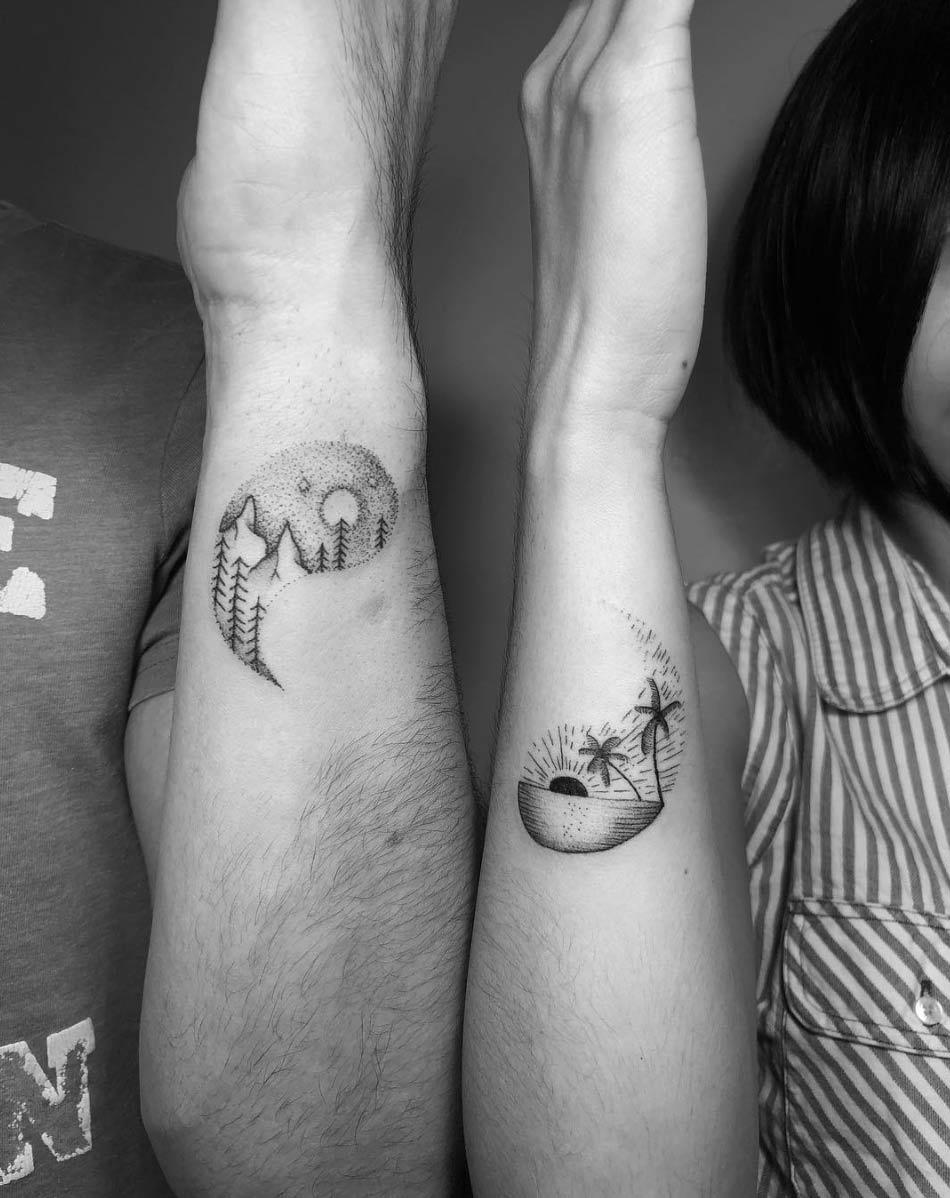 22 Beautiful Soulmate Matching Couple Tattoos Design and Ideas