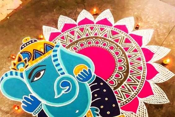 peacock-rangoli-designs-using-tools-and-techniques-8 - Art & Craft Ideas