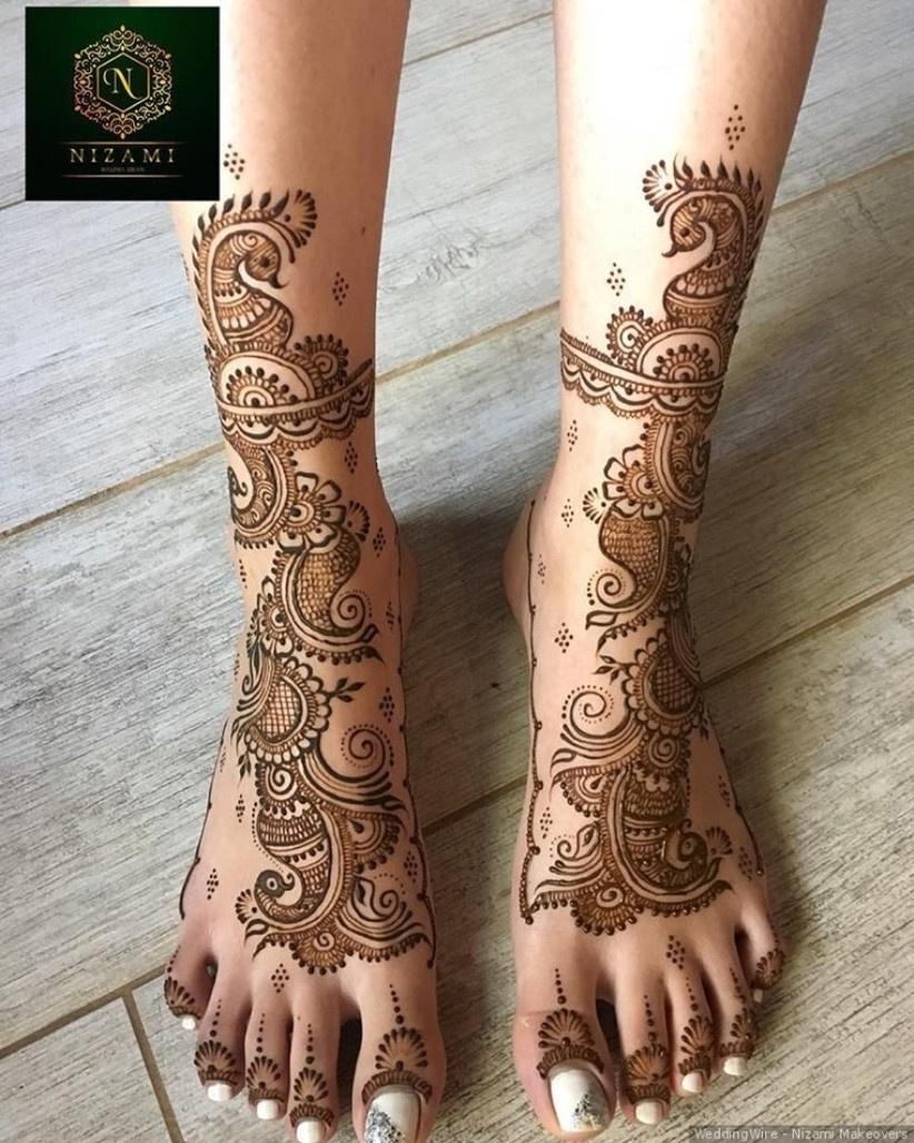 14127 leg mehndi design nizami makeovers paisley