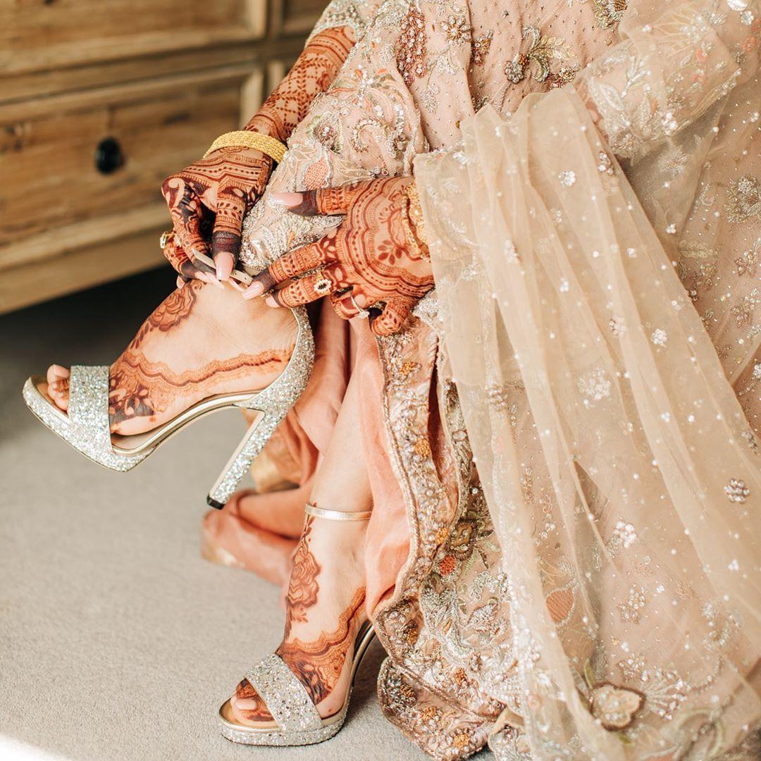 Stunning Indian Bridal Lehenga and Wedding Shoes