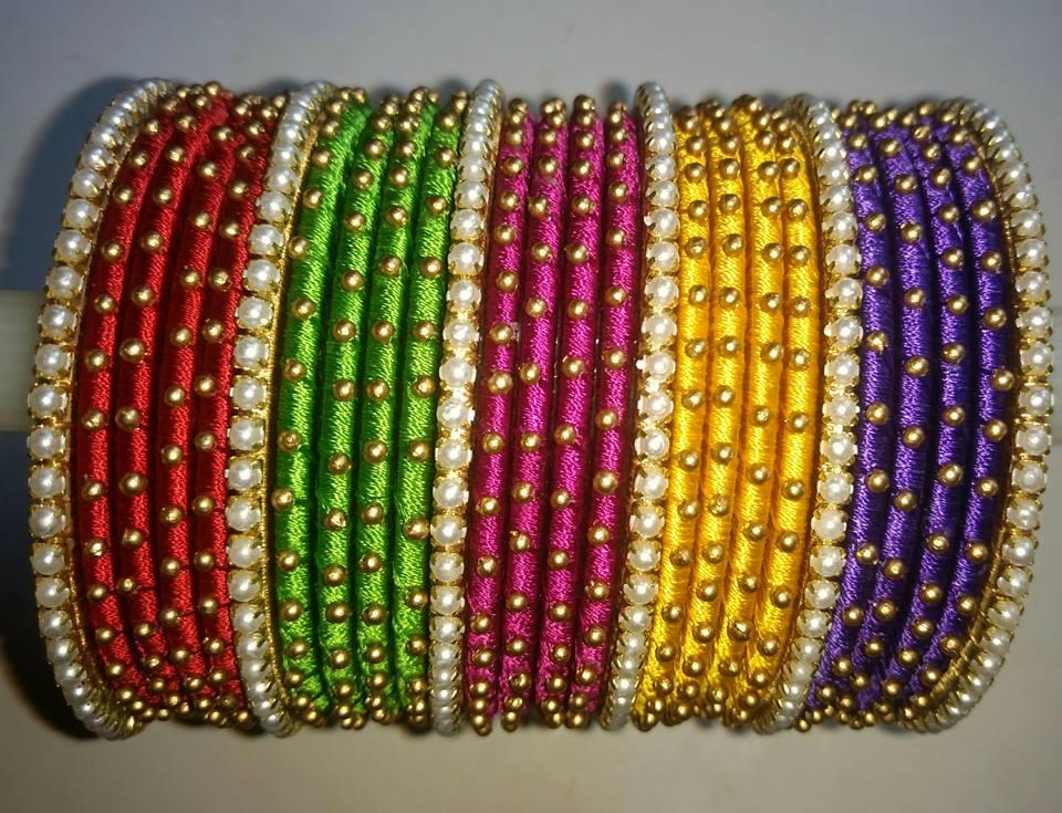 Thread bangles clearance designs latest models