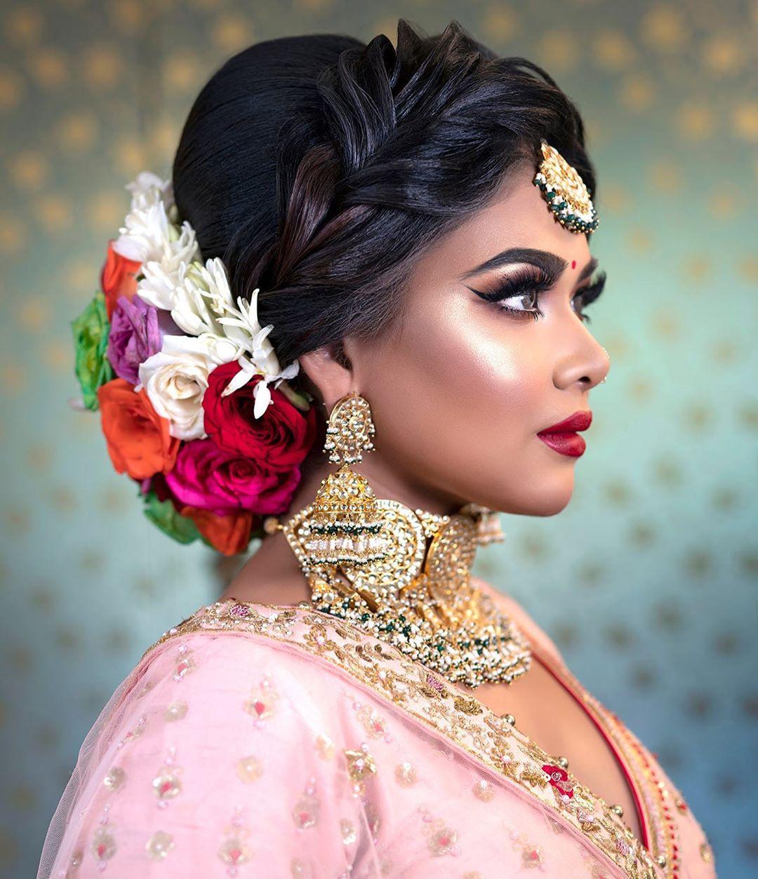 Premium Photo | Bridal hair style in wedding ceremony