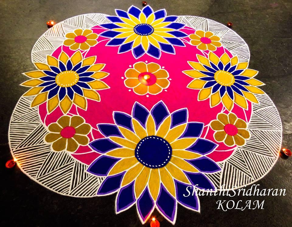Top 10 Eye Catching Flower Rangoli Designs For Diwali