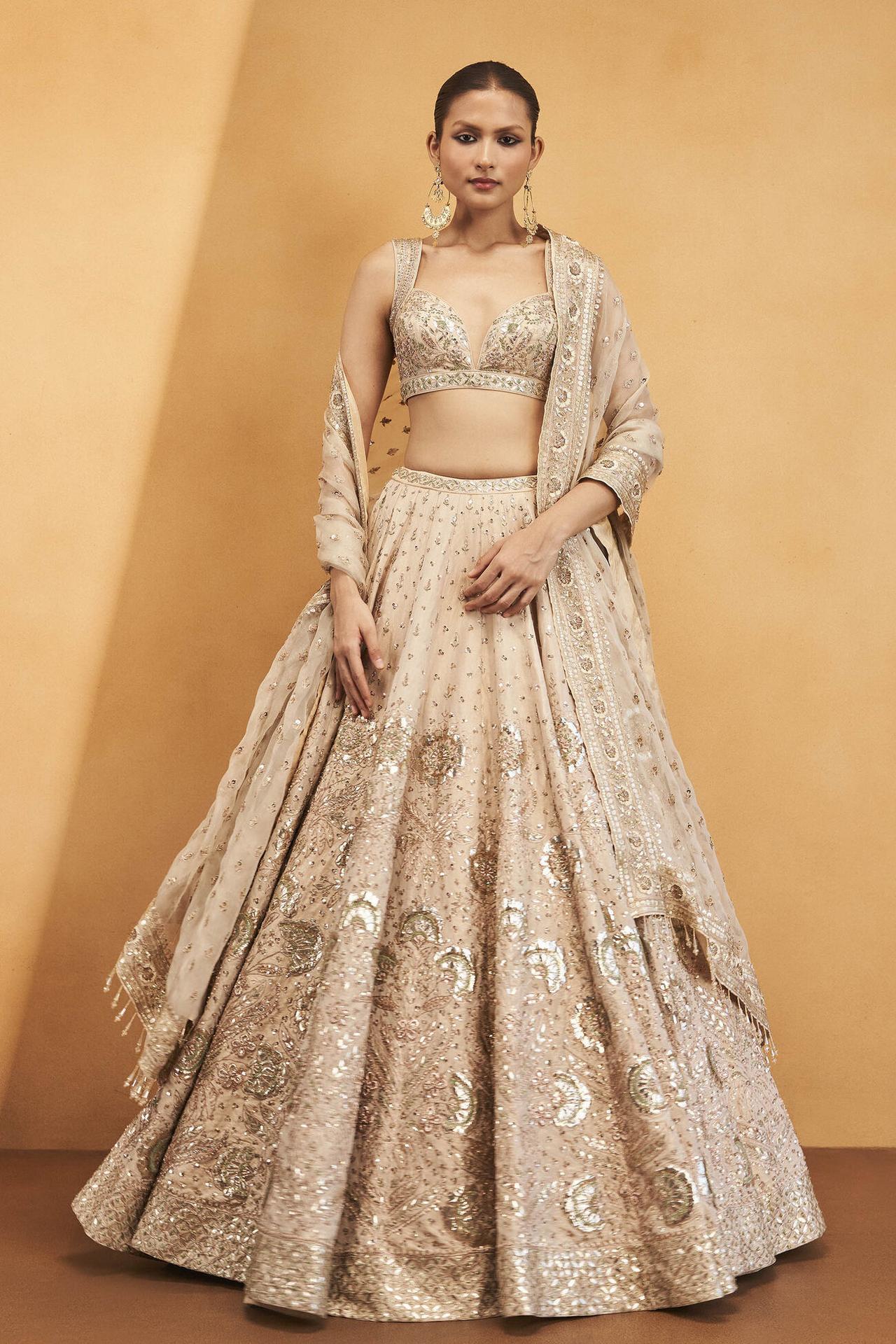 Golden blouse design for lehenga best sale