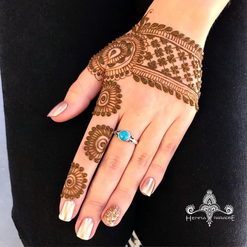 14. Half Hand Mehndi Design Simple - CareerGuide