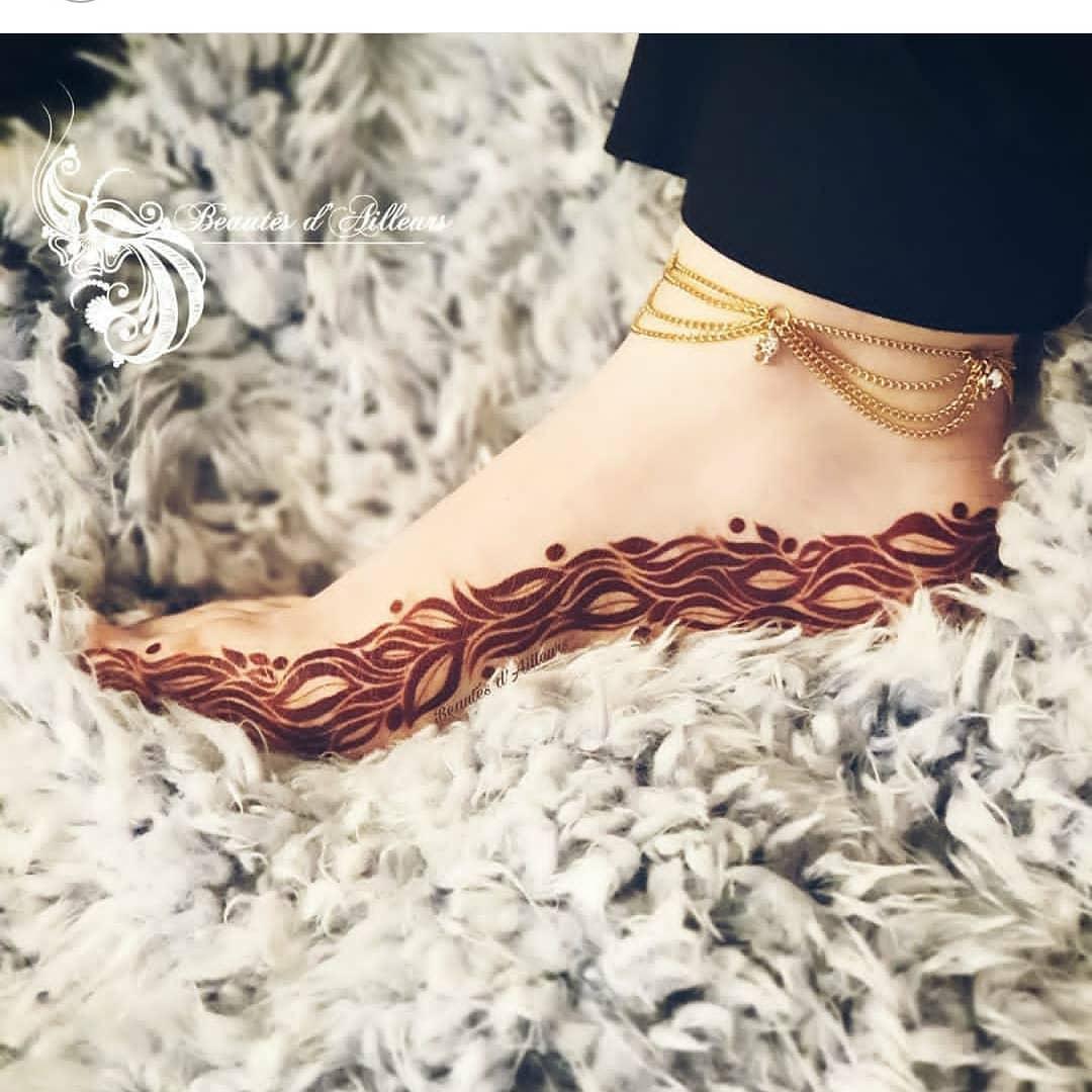 23347 simple mehndi designs for feet shahnas creation the leaf wave