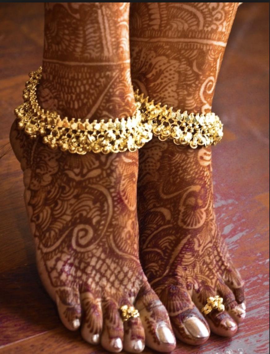 Pin by Kush on Anklets payal | Mehndi designs for hands, Foot henna, Toe  ring designs