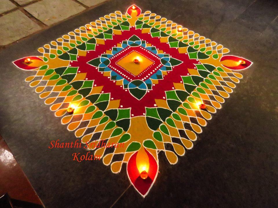 Simple Rangoli for Diwali with Mandala 