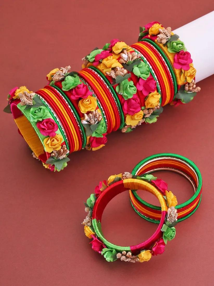 Silk hot sale bangles set