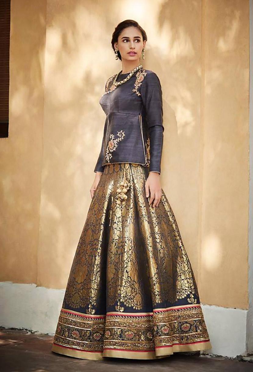 Charming Black Color Velvet Embroidery Designer Girls Lehenga Choli |  Heenastyle