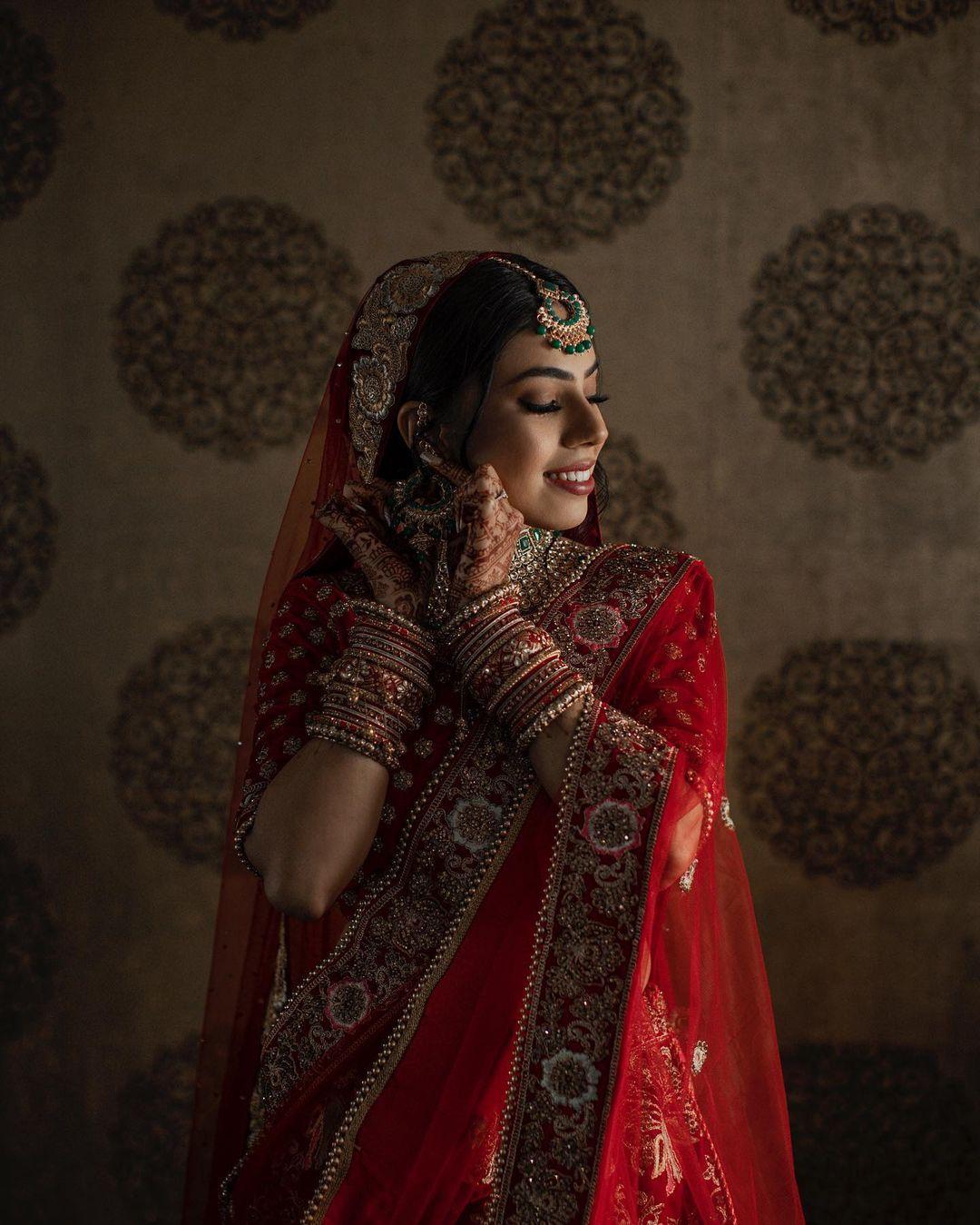 Punjabi Style Red Bridal Chuda Pearls & Stone Work Bangles Karwa Chauth  Chura