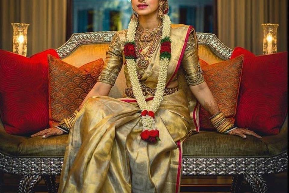 Buy Gold Viscose Crepe Embroidery Cutdana Floral Blouse And Lehenga Set For  Women by Sunita Bhandari Online at Aza Fashions.