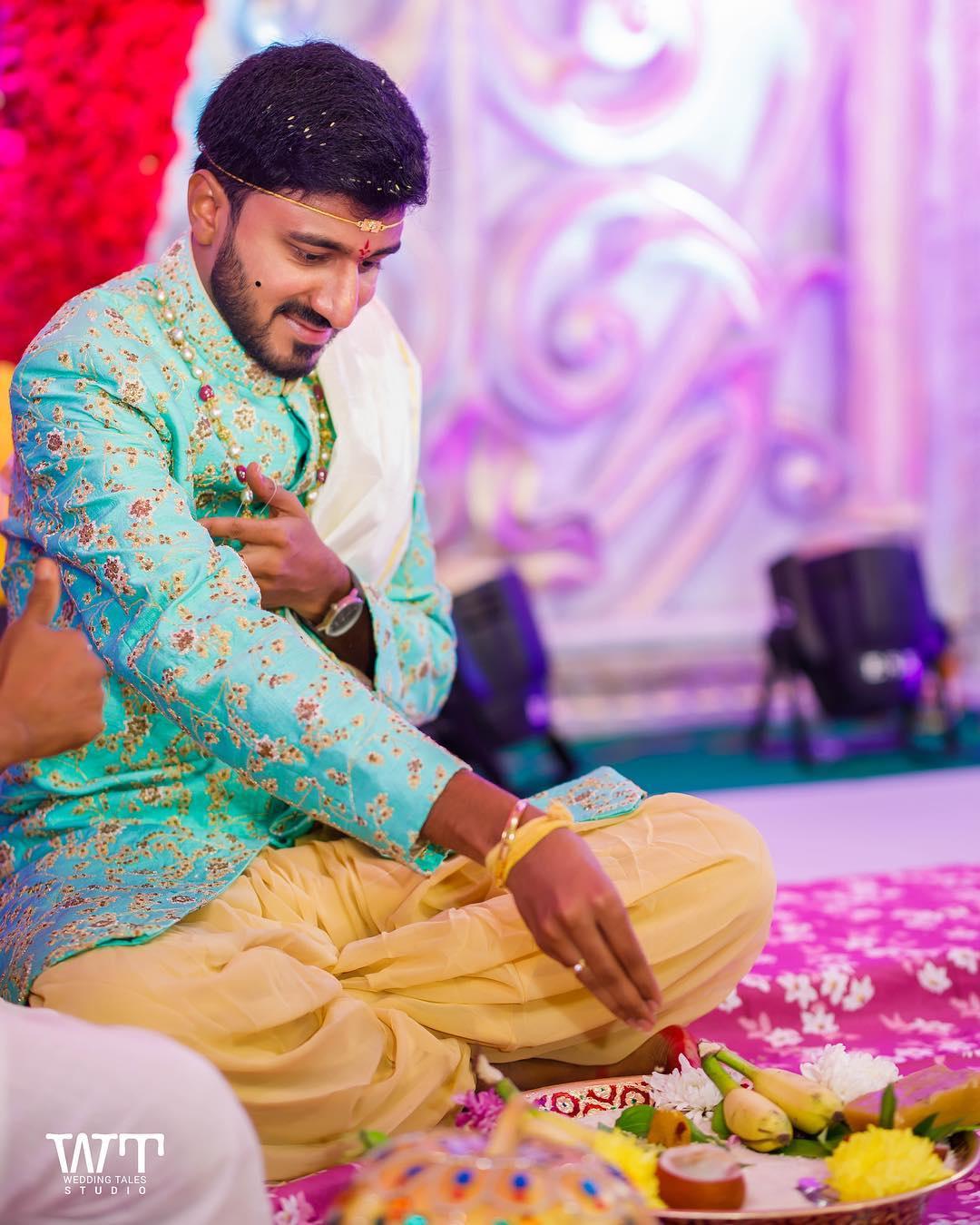 Sowmya Reddy | Exclusive Wedding Designer Wear - Complete Set for the Groom  by #SowmyaReddySR Custom Designed Sherwani with all over work on Golden  Ye... | Instagram