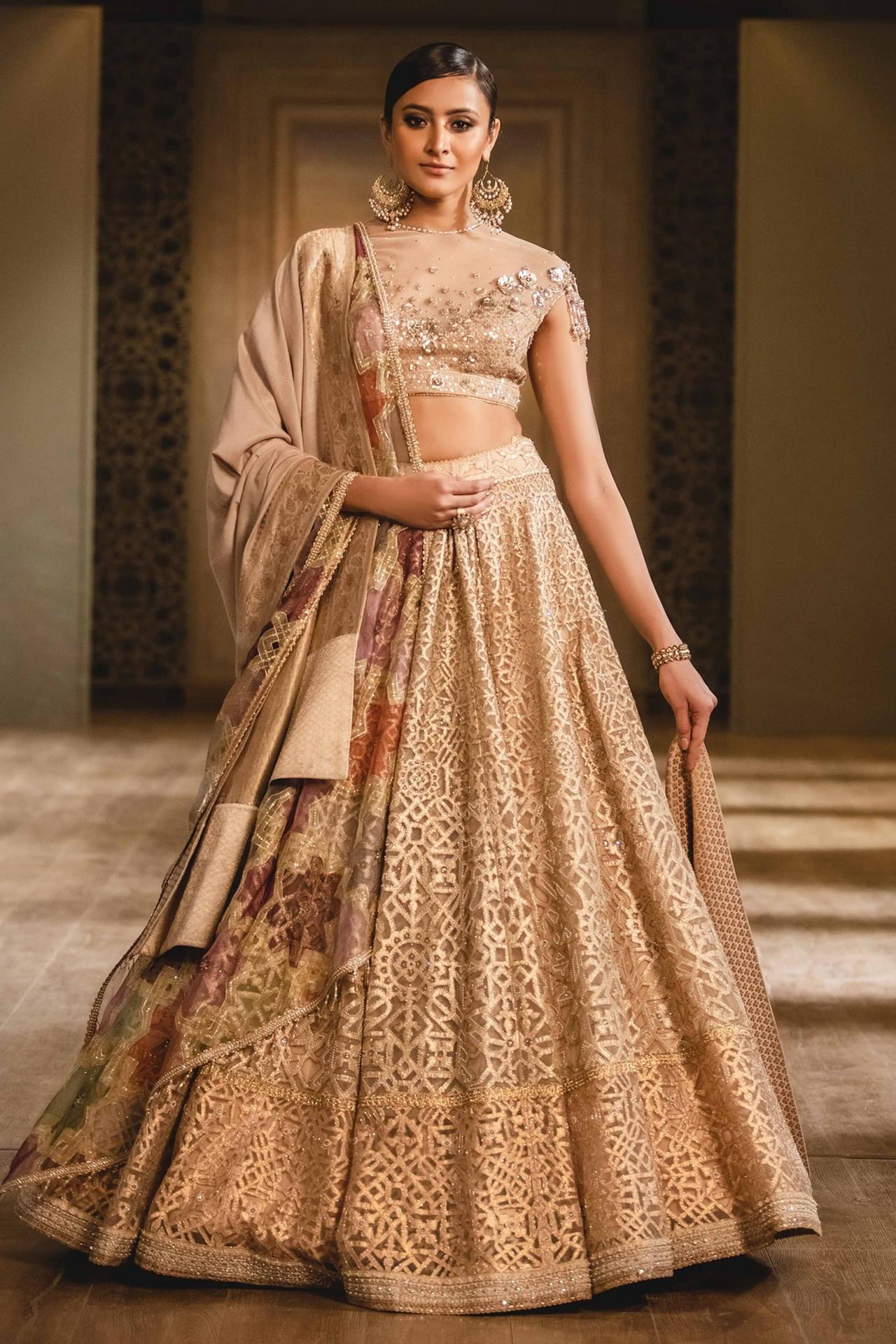 Golden Color Wedding Designer lehenga choli for Women - sethnik.com