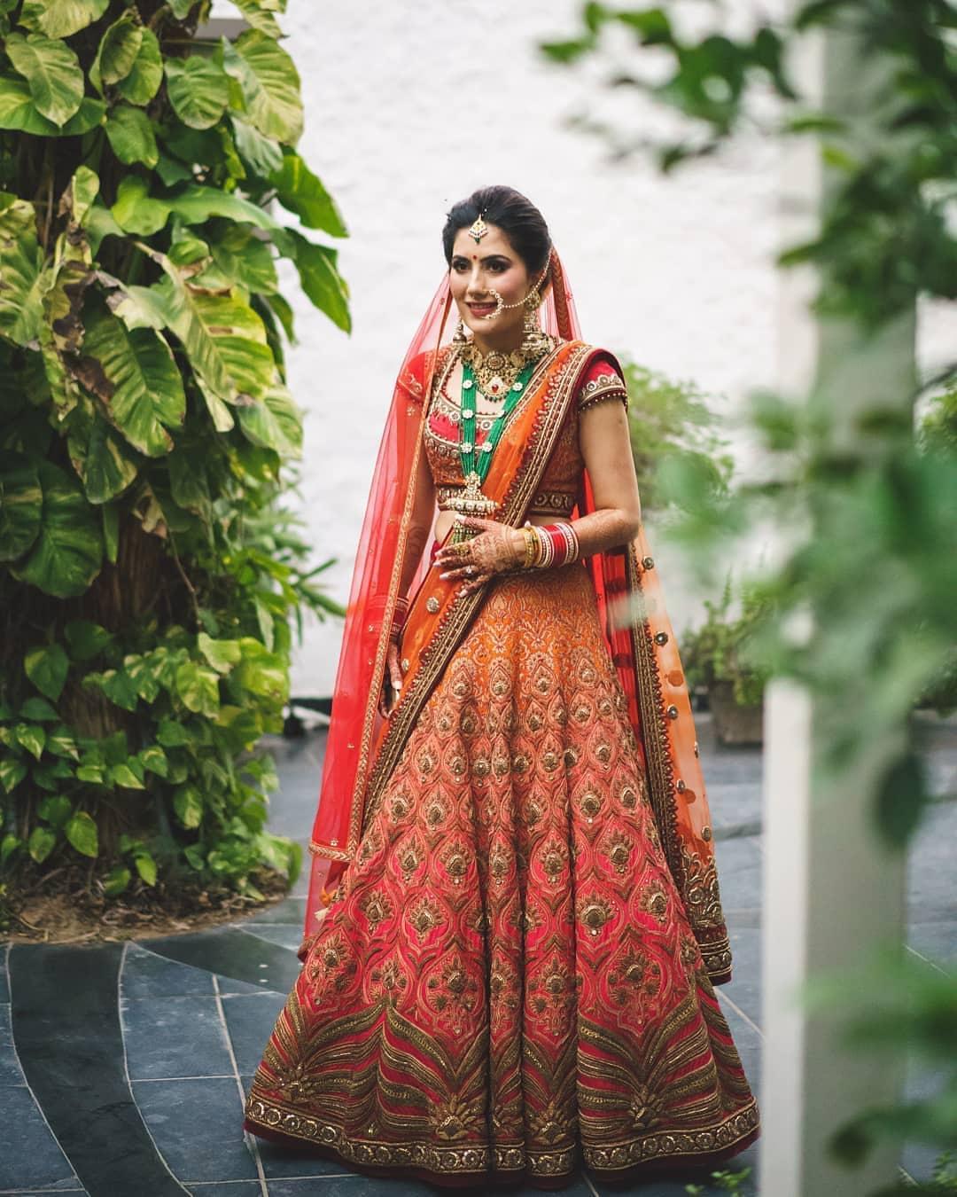 Ombre bridal outlet lehenga