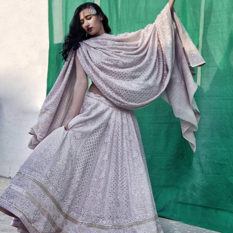 Purple Chikankari Georgette Lehenga Choli Set | Radhey's Couture – Radheys