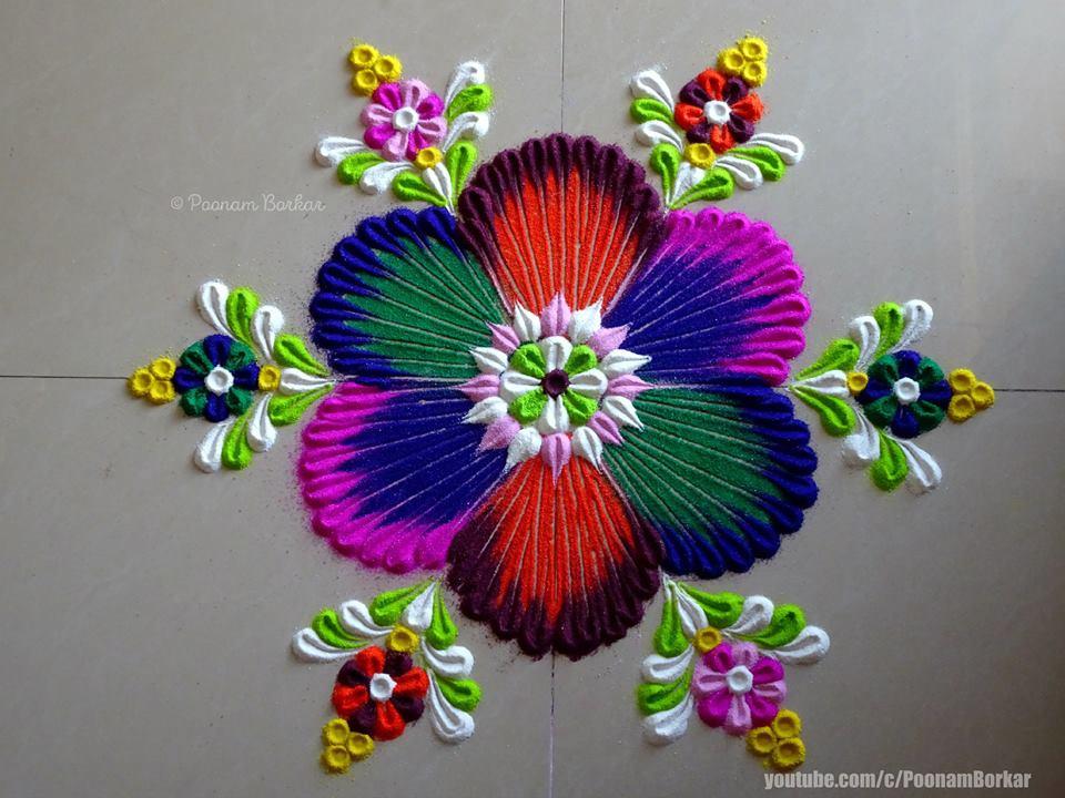 Simple Rangoli for Diwali with Mandala 