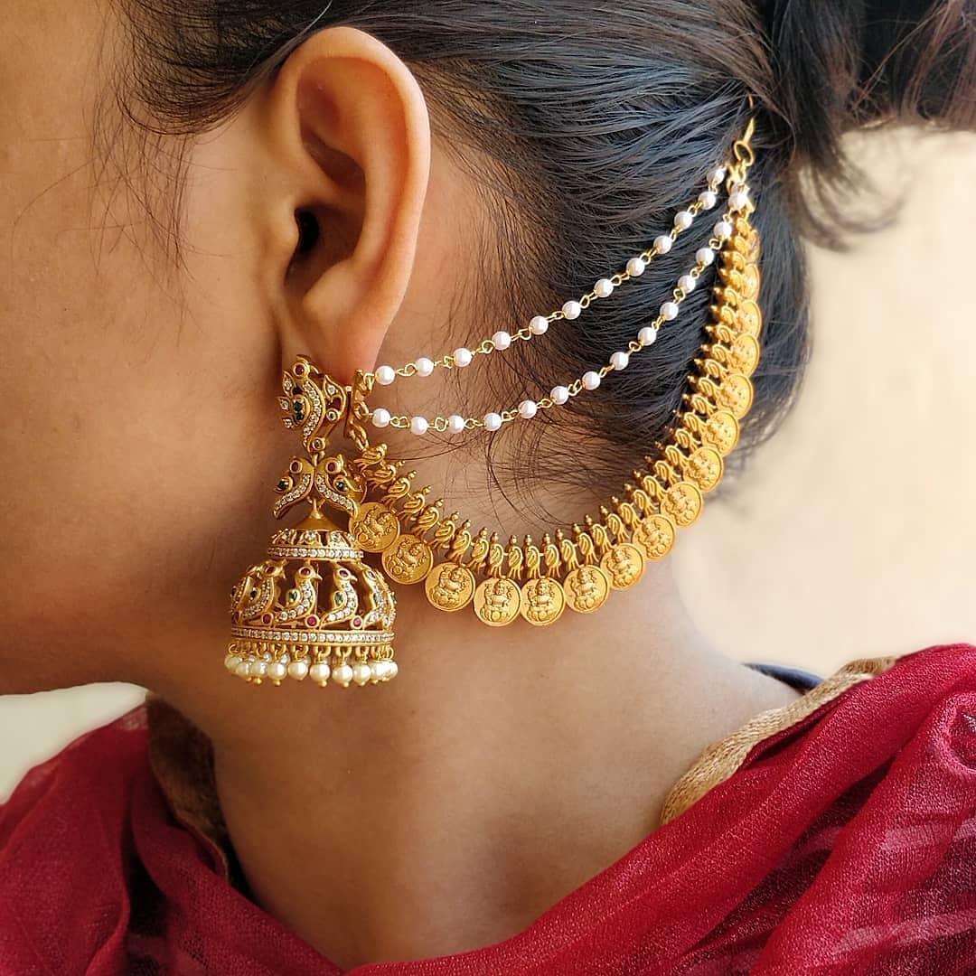 Gold jhumkas on sale with price