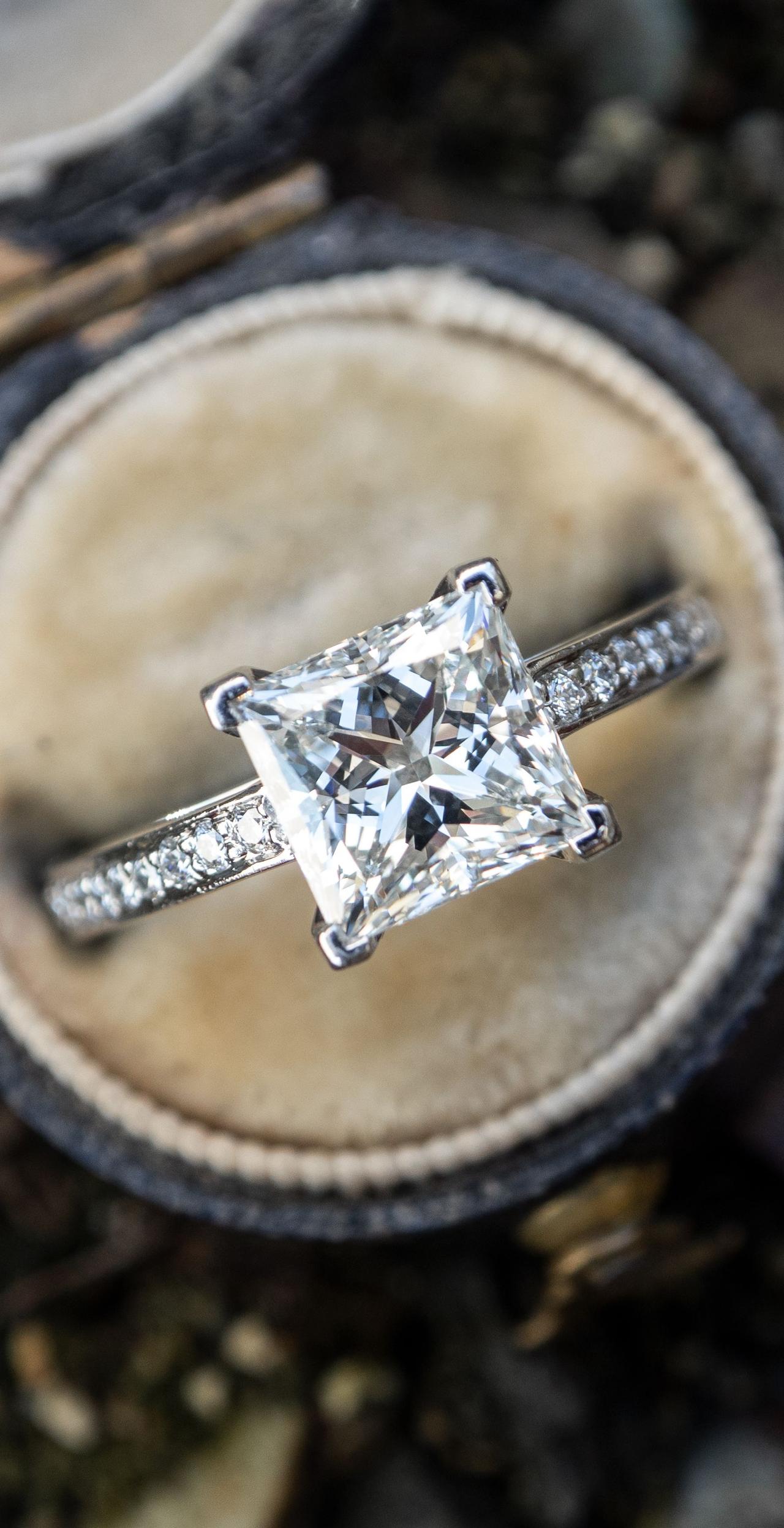 Moissanite Ring | Meteorite Engagement Ring | The Princess - Luxurien